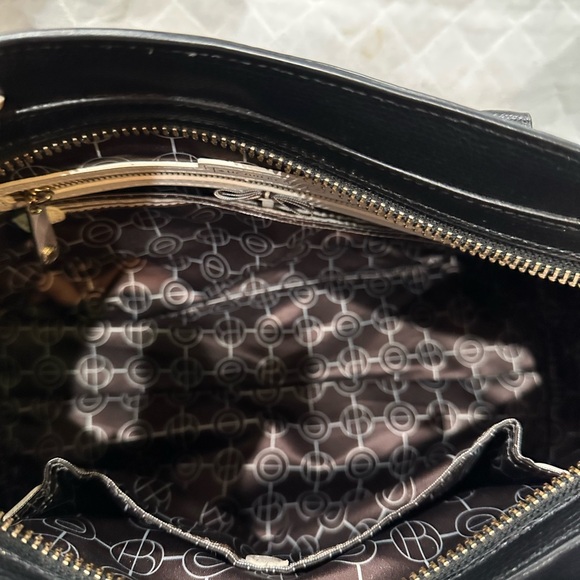 Henri Bendel Black Bag with Colorful beaded Floral Embroidery - Picture 10 of 12